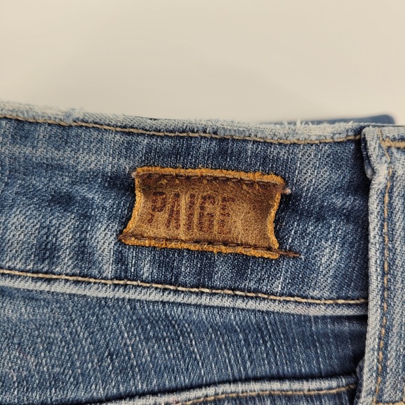 PAIGE Verdugo Crop Jeans Womens Size 27 Blue Distressed Denim Slim Fit‎ - Picture 2 of 9